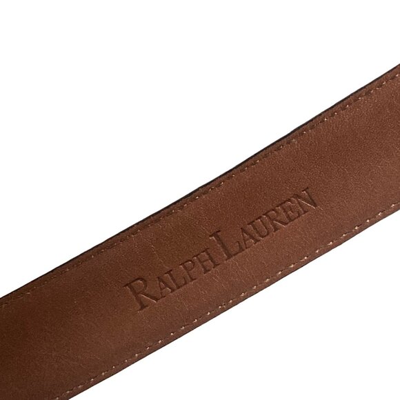 Ralph Lauren Black Leather Belt with Gold Buckle - Picture 5 of 10